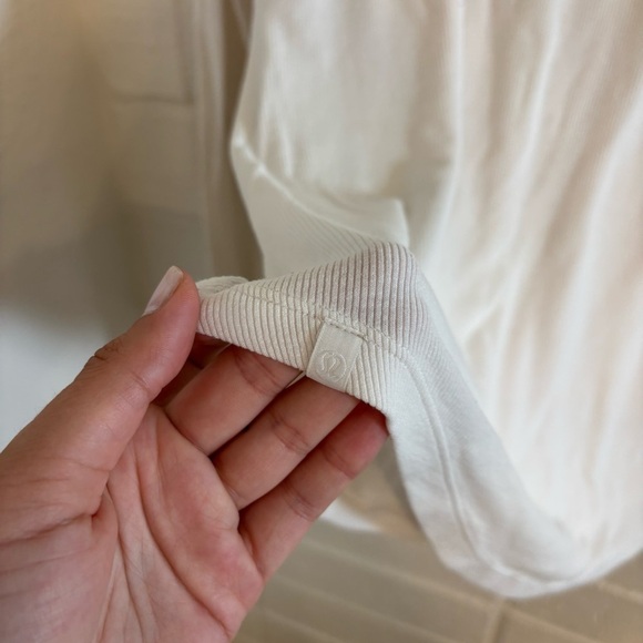 Lululemon white ribbed longsleeve top - Picture 5 of 7
